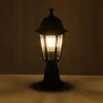 GloboStar® VITRO 203-0190 Vintage Επιδαπέδιο Φωτιστικό Φαναράκι Μονόφωτο 1 x E27 IP44 Μαύρο & Διάφανο Πλαστικό - Μ17 x Π17 x Υ40cm - Image 3