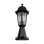 GloboStar® VITRO 203-0190 Vintage Επιδαπέδιο Φωτιστικό Φαναράκι Μονόφωτο 1 x E27 IP44 Μαύρο & Διάφανο Πλαστικό - Μ17 x Π17 x Υ40cm - Image 5