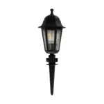 GloboStar® VITRO 203-0193 Vintage Καρφωτό Φωτιστικό Φαναράκι Μονόφωτο 1 x E27 IP44 Μαύρο & Διάφανο Πλαστικό - Μ17 x Π17 x Υ55cm - Image 4