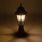GloboStar® VITRO 203-0195 Vintage Επιδαπέδιο Φωτιστικό Φαναράκι Μονόφωτο 1 x E27 IP44 Χάλκινο & Διάφανο Πλαστικό - Μ17 x Π17 x Υ40cm - Image 3