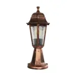 GloboStar® VITRO 203-0195 Vintage Επιδαπέδιο Φωτιστικό Φαναράκι Μονόφωτο 1 x E27 IP44 Χάλκινο & Διάφανο Πλαστικό - Μ17 x Π17 x Υ40cm - Image 4