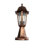GloboStar® VITRO 203-0195 Vintage Επιδαπέδιο Φωτιστικό Φαναράκι Μονόφωτο 1 x E27 IP44 Χάλκινο & Διάφανο Πλαστικό - Μ17 x Π17 x Υ40cm - Image 5