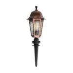 GloboStar® VITRO 203-0198 Vintage Καρφωτό Φωτιστικό Φαναράκι Μονόφωτο 1 x E27 IP44 Χάλκινο & Διάφανο Πλαστικό - Μ17 x Π17 x Υ55cm - Image 4