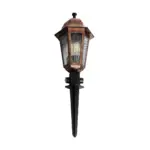GloboStar® VITRO 203-0198 Vintage Καρφωτό Φωτιστικό Φαναράκι Μονόφωτο 1 x E27 IP44 Χάλκινο & Διάφανο Πλαστικό - Μ17 x Π17 x Υ55cm - Image 5