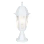 GloboStar® VITRO 203-0200 Vintage Επιδαπέδιο Φωτιστικό Φαναράκι Μονόφωτο 1 x E27 IP44 Λευκό & Διάφανο Πλαστικό - Μ17 x Π17 x Υ40cm - Image 2