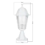 GloboStar® VITRO 203-0200 Vintage Επιδαπέδιο Φωτιστικό Φαναράκι Μονόφωτο 1 x E27 IP44 Λευκό & Διάφανο Πλαστικό - Μ17 x Π17 x Υ40cm - Image 3