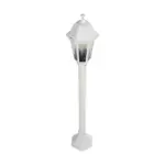 GloboStar® VITRO 203-0202 Vintage Επιδαπέδιο Φωτιστικό Κολωνάκι Κήπου  Μονόφωτο 1 x E27 IP44 Λευκό & Διάφανο Πλαστικό - Μ17 x Π17 x Υ100cm - Image 5