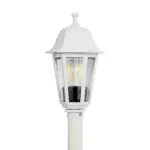 GloboStar® VITRO 203-0202 Vintage Επιδαπέδιο Φωτιστικό Κολωνάκι Κήπου  Μονόφωτο 1 x E27 IP44 Λευκό & Διάφανο Πλαστικό - Μ17 x Π17 x Υ100cm - Image 6