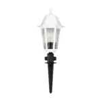GloboStar® VITRO 203-0203 Vintage Καρφωτό Φωτιστικό Φαναράκι Μονόφωτο 1 x E27 IP44 Λευκό & Διάφανο Πλαστικό - Μ17 x Π17 x Υ55cm - Image 4