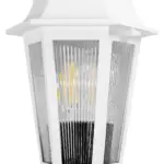 GloboStar® VITRO 203-0203 Vintage Καρφωτό Φωτιστικό Φαναράκι Μονόφωτο 1 x E27 IP44 Λευκό & Διάφανο Πλαστικό - Μ17 x Π17 x Υ55cm - Image 6