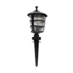 GloboStar® ZARDIN 203-0208 Vintage Καρφωτό Φωτιστικό Φαναράκι Μονόφωτο 1 x E27 IP44 Μαύρο & Διάφανο Πλαστικό - Μ17 x Π17 x Υ50cm - Image 4