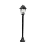 GloboStar® SOLME 203-0212 Vintage Επιδαπέδιο Φωτιστικό Κολωνάκι Κήπου Μονόφωτο 1 x E27 IP44 Μαύρο & Διάφανο Πλαστικό - Μ22 x Π22 x Υ100cm - Image 4
