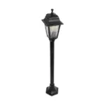 GloboStar® SOLME 203-0212 Vintage Επιδαπέδιο Φωτιστικό Κολωνάκι Κήπου Μονόφωτο 1 x E27 IP44 Μαύρο & Διάφανο Πλαστικό - Μ22 x Π22 x Υ100cm - Image 5