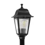 GloboStar® SOLME 203-0212 Vintage Επιδαπέδιο Φωτιστικό Κολωνάκι Κήπου Μονόφωτο 1 x E27 IP44 Μαύρο & Διάφανο Πλαστικό - Μ22 x Π22 x Υ100cm - Image 6