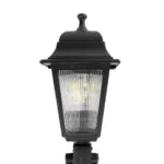 GloboStar® SOLME 203-0213 Vintage Καρφωτό Φωτιστικό Φαναράκι Μονόφωτο 1 x E27 IP44 Μαύρο & Διάφανο Πλαστικό - Μ22 x Π22 x Υ35cm - Image 6