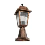 GloboStar® SOLME 203-0215 Vintage Επιδαπέδιο Φωτιστικό Φαναράκι Μονόφωτο 1 x E27 IP44 Χάλκινο & Διάφανο Πλαστικό - Μ22 x Π22 x Υ40cm - Image 5