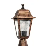 GloboStar® SOLME 203-0215 Vintage Επιδαπέδιο Φωτιστικό Φαναράκι Μονόφωτο 1 x E27 IP44 Χάλκινο & Διάφανο Πλαστικό - Μ22 x Π22 x Υ40cm - Image 6