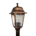GloboStar® SOLME 203-0217 Vintage Επιδαπέδιο Φωτιστικό Κολωνάκι Κήπου Μονόφωτο 1 x E27 IP44 Χάλκινο & Διάφανο Πλαστικό - Μ22 x Π22 x Υ100cm - Image 6