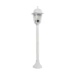 GloboStar® SOLME 203-0222 Vintage Επιδαπέδιο Φωτιστικό Κολωνάκι Κήπου Μονόφωτο 1 x E27 IP44 Λευκό & Διάφανο Πλαστικό - Μ22 x Π22 x Υ100cm - Image 4
