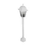 GloboStar® SOLME 203-0222 Vintage Επιδαπέδιο Φωτιστικό Κολωνάκι Κήπου Μονόφωτο 1 x E27 IP44 Λευκό & Διάφανο Πλαστικό - Μ22 x Π22 x Υ100cm - Image 5
