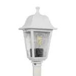 GloboStar® SOLME 203-0222 Vintage Επιδαπέδιο Φωτιστικό Κολωνάκι Κήπου Μονόφωτο 1 x E27 IP44 Λευκό & Διάφανο Πλαστικό - Μ22 x Π22 x Υ100cm - Image 6