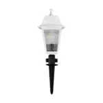 GloboStar® SOLME 203-0223 Vintage Καρφωτό Φωτιστικό Φαναράκι Μονόφωτο 1 x E27 IP44 Λευκό & Διάφανο Πλαστικό - Μ22 x Π22 x Υ35cm - Image 4