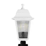 GloboStar® SOLME 203-0223 Vintage Καρφωτό Φωτιστικό Φαναράκι Μονόφωτο 1 x E27 IP44 Λευκό & Διάφανο Πλαστικό - Μ22 x Π22 x Υ35cm - Image 6