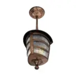 GLOBOSTAR® ZARDIN 203-0224 Vintage Φωτιστικό Οροφής με Ντουί 1 x E27 AC 220-240V IP44 - Χάλκινο - Μ17 x Π17 x Υ42cm - Image 5