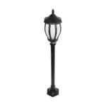 GloboStar® VERDI 203-0230 Vintage Επιδαπέδιο Φωτιστικό Κολωνάκι Κήπου Μονόφωτο 1 x E27 IP44 Μαύρο & Διάφανο Πλαστικό - Μ17 x Π17 x Υ104cm - Image 5