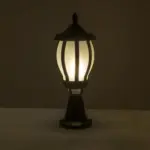 GloboStar® VERDI 203-0231 Vintage Επιδαπέδιο Φωτιστικό Φαναράκι Μονόφωτο 1 x E27 IP44 Μαύρο & Διάφανο Πλαστικό - Μ18 x Π18 x Υ46cm - Image 3