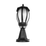 GloboStar® VERDI 203-0231 Vintage Επιδαπέδιο Φωτιστικό Φαναράκι Μονόφωτο 1 x E27 IP44 Μαύρο & Διάφανο Πλαστικό - Μ18 x Π18 x Υ46cm - Image 5