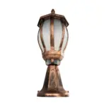 GloboStar® VERDI 203-0235 Vintage Επιδαπέδιο Φωτιστικό Φαναράκι Μονόφωτο 1 x E27 IP44 Χάλκινο & Διάφανο Πλαστικό - Μ18 x Π18 x Υ46cm - Image 5