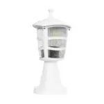 GloboStar® ZARDIN 203-0238 Vintage Επιδαπέδιο Φωτιστικό Φαναράκι Μονόφωτο 1 x E27 IP44 Λευκό & Διάφανο Πλαστικό - Μ17 x Π17 x Υ35cm - Image 4