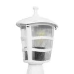 GloboStar® ZARDIN 203-0238 Vintage Επιδαπέδιο Φωτιστικό Φαναράκι Μονόφωτο 1 x E27 IP44 Λευκό & Διάφανο Πλαστικό - Μ17 x Π17 x Υ35cm - Image 6