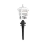 GloboStar® ZARDIN 203-0241 Vintage Καρφωτό Φωτιστικό Φαναράκι Μονόφωτο 1 x E27 IP44 Λευκό & Διάφανο Πλαστικό - Μ17 x Π17 x Υ50cm - Image 4