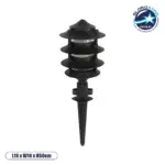 GloboStar® LANTERNA 203-0242 Μοντέρνο Καρφωτό Φωτιστικό Φαναράκι Μονόφωτο 1 x E27 IP44 Μαύρο & Διάφανο Πλαστικό - Μ16 x Π16 x Υ50cm