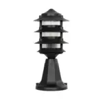 GloboStar® LANTERNA 203-0243 Μοντέρνο Επιδαπέδιο Φωτιστικό Φαναράκι Μονόφωτο 1 x E27 IP44 Μαύρο & Διάφανο Πλαστικό - Μ16 x Π16 x Υ35cm - Image 4