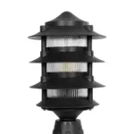 GloboStar® LANTERNA 203-0243 Μοντέρνο Επιδαπέδιο Φωτιστικό Φαναράκι Μονόφωτο 1 x E27 IP44 Μαύρο & Διάφανο Πλαστικό - Μ16 x Π16 x Υ35cm - Image 6
