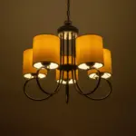 GLOBOSTAR® TRITON 203-0253 Vintage Κρεμαστό Φωτιστικό Οροφής με Ντουί 5 x E27 AC 220-240V IP20 - Μαύρο & Μπεζ - Μ50 x Π50 x Υ48cm - Image 3