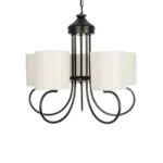 GLOBOSTAR® TRITON 203-0253 Vintage Κρεμαστό Φωτιστικό Οροφής με Ντουί 5 x E27 AC 220-240V IP20 - Μαύρο & Μπεζ - Μ50 x Π50 x Υ48cm - Image 5