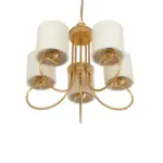 GLOBOSTAR® TRITON 203-0254 Vintage Κρεμαστό Φωτιστικό Οροφής με Ντουί 5 x E27 AC 220-240V IP20 - Χρυσό & Μπεζ - Μ50 x Π50 x Υ48cm - Image 6