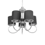 GLOBOSTAR® TRITON 203-0255 Vintage Κρεμαστό Φωτιστικό Οροφής με Ντουί 5 x E27 AC 220-240V IP20 - Ασημί & Γκρι - Μ50 x Π50 x Υ48cm - Image 2