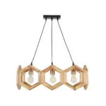GLOBOSTAR® DRURI 203-0256 Vintage Κρεμαστό Φωτιστικό Οροφής με Ντουί 3 x E27 AC 220-240V IP20 - Μπεζ - Μ62 x Π19.5 x Υ24cm - Image 3