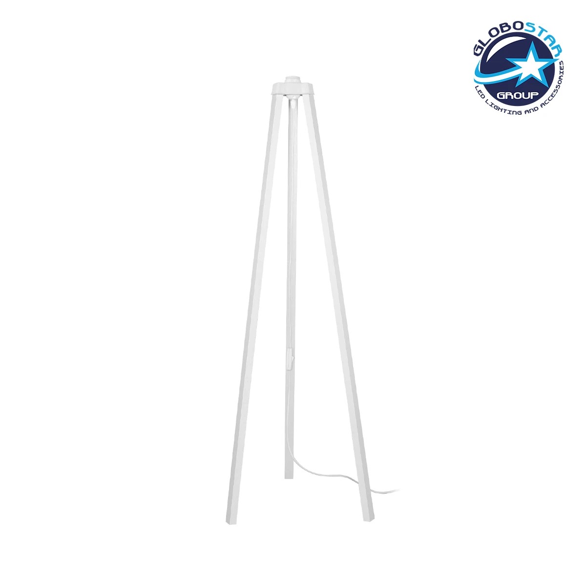203_0259_1 GLOBOSTAR® TRIPOD 203-0259 Μοντέρνο Επιδαπέδιο Φωτιστικό με Ντουί 1 x E27 AC 220-240V IP20 - Λευκό - Μ38 x Π38 x Υ120cm - Image 1