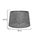 GloboStar® COVER 203-0262 Μοντέρνο Φωτιστικό Καπέλο Γκρί Διάτρητο Ύφασμα για Ντουί E27- Μ38 x Π38 x Υ24cm - Image 3