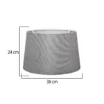 GloboStar® COVER 203-0264 Μοντέρνο Φωτιστικό Καπέλο Γκρί Ύφασμα για Ντουί E27 - Μ38 x Π38 x Υ24cm - Image 3