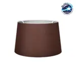 GloboStar® COVER 203-0265 Μοντέρνο Φωτιστικό Καπέλο Καφέ Ύφασμα για Ντουί E27 - Μ38 x Π38 x Υ24cm