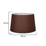 GloboStar® COVER 203-0265 Μοντέρνο Φωτιστικό Καπέλο Καφέ Ύφασμα για Ντουί E27 - Μ38 x Π38 x Υ24cm - Image 3