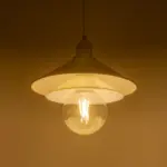 GLOBOSTAR® FERRO 203-0268 Μοντέρνο Κρεμαστό Φωτιστικό Οροφής με Ντουί 1 x E27 AC 220-240V IP20 - Λευκό & Χρυσό - Μ30 x Π30 x Υ19cm - Image 2