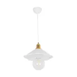 GLOBOSTAR® FERRO 203-0268 Μοντέρνο Κρεμαστό Φωτιστικό Οροφής με Ντουί 1 x E27 AC 220-240V IP20 - Λευκό & Χρυσό - Μ30 x Π30 x Υ19cm - Image 3